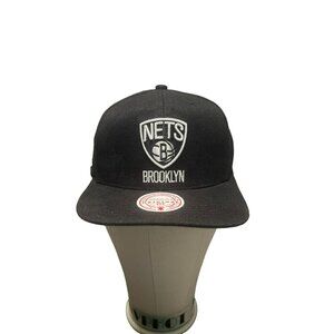 Mitchell Ness Brooklyn Nets NBA‎ Basic Snapback Hat Black Men's Adjustable
